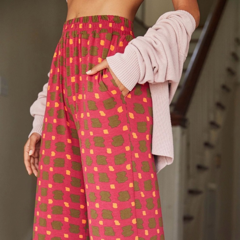 Plaid Wide-Leg Pants